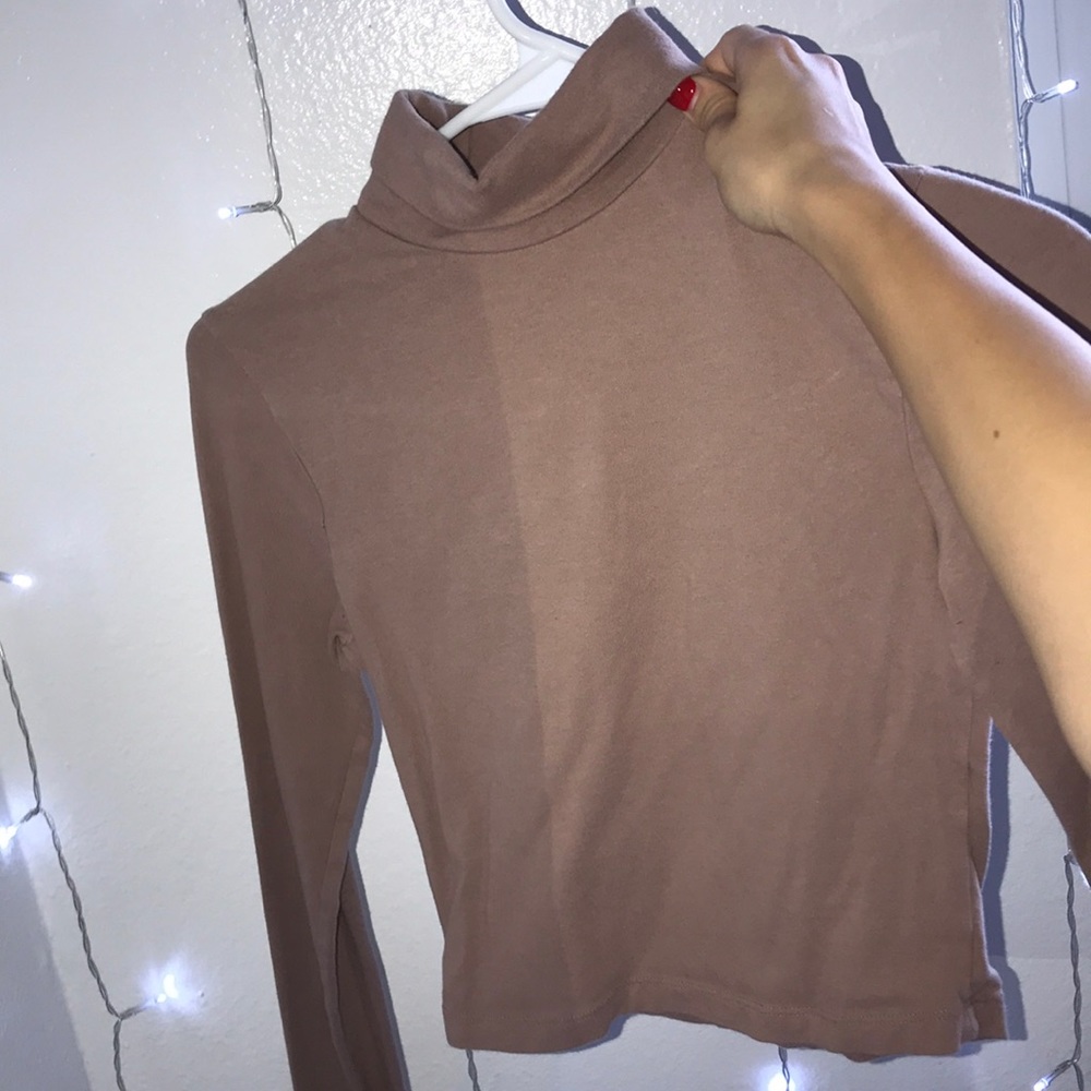 Nude long sleeve turtle neck